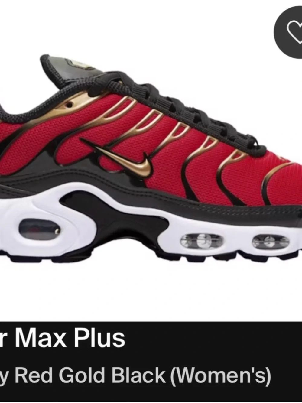 Nike air max plus Red, Gold & Black women sneakers
